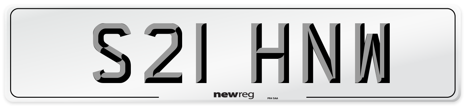 S21 HNW Number Plate from New Reg